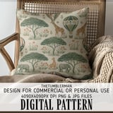Giraffe Digital Pattern, Balloon Digital Bundle, Animal Print, Digital Paper Pack, Scrapbooking Paper, Fabric Design, Commercial Use Pattern thumbnail 5