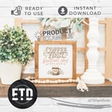 Coffee First Brilliant Ideas Second PNG Digital File | Cozy Coffee Lover Sublimation Design | Rustic Farmhouse Mug T-Shirt Graphic Art thumbnail 5
