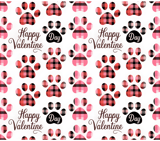 Valentine Paw Print Digital Pattern, Buffalo Plaid Dog Paws, Digital Bundle, Pet Lovers, Happy Valentine's Day, Sublimation Design thumbnail 8