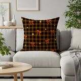 Cozy Plaid Bow Velveteen Blanket, Rustic Autumn Star Pattern Throw Pillow, Fall Woven Blanket, Halloween Home Decor Gift thumbnail 14