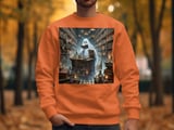 Ghost Reading T-Shirt, Library T-Shirt, Spooky Season T-Shirt, Halloween T-Shirt, Book Lover T-Shirt, Gothic T-Shirt, Witch T-Shirt thumbnail 3