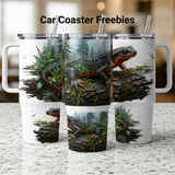 Realistic Red Bellied Newt 40oz Tumbler Wrap Digital Design, Amphibian Forest Sublimation, Naturecore Wildlife Animal Gift thumbnail 1