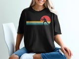 Pickleball Comfort Colors Shirt, Retro Sunset Player Silhouette, Vintage Graphic Tee thumbnail 1