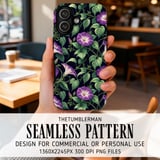 Morning Glory Tumbler Design, Digital Papers, Watercolor Flower, Floral Junk Journal, Printable Tumbler Png, Scrapbooking Paper thumbnail 6