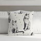 Vintage Cat Sketch Blanket, Woven Blanket  Cat Lover Gift, Cat Decor,  thumbnail 2