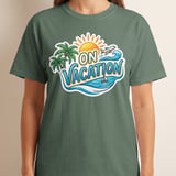 On Vacation Shirt, Summer Travel Tee, Beach Trip Outfit, Holiday Mode T-Shirt, Palm Tree Ocean Plane Graphic, Cruise Ready Top, Travel Lover thumbnail 9
