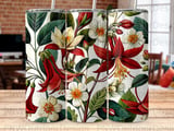 Seamless Botanical Tumbler Wrap PNG Digital Download for 20oz Skinny Sublimation, Vintage Floral Design File thumbnail 8