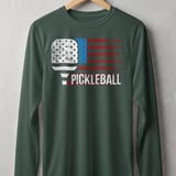 Pickleball Sport-Tek Long Sleeve Tee, PICKLEBALL Patriotic American Flag, UV Protection Sun Shield Shirt thumbnail 7