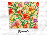 20oz Tumbler Sublimation Seamless Tapered PNG, Vibrant Daylily Floral Digital Design, Free Car Coasters Included, Instant Download thumbnail 14