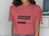 Cancer fighting t-shirt, Survivor In Progress T Shirt, Floral Cancer Awareness Tee, Chemo Gift, Warrior TShirt, Cancer Support Tee, Hope T thumbnail 2