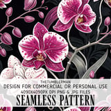 Orchid Tumbler Design, Digital Download, Floral Tumbler PNG, Watercolor Flower Backgrounds, Junk Journal Pages, Digital Scrapbooking Paper thumbnail 1