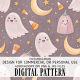 Kawaii Ghost & Pumpkin Wonderland Digital Size Bundle Png thumbnail 2