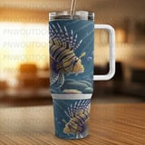 Lionfish 40oz Tumbler Wrap Digital, Seamless Ocean Life Sublimation Design, Coral Reef Tumbler PNG File, Aquatic Wildlife Download thumbnail 8