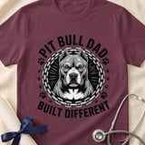 Pit Bull Dad Built Different Tee | Pit Bull Dad Shirt | Pittie Dad Gift | Dog Dad Apparel thumbnail 15