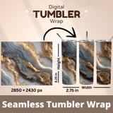 20 oz Skinny Tumbler Wrap Sublimation Design, Gold Marble Tumbler, Straight and Tapered Wrap png, Digital Download, Tumbler Design thumbnail 5