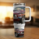 Classic Car 40oz Tumbler Wrap Design, Vintage Red Muscle Car Sublimation Digital File, Car Show Auto Lover Gift for Him thumbnail 12