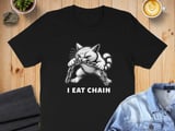 I Eat Chain absurd brain rot Cat Tee thumbnail 1