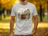 San Francisco Cable Car T-Shirt, Vintage SF Travel Tee, Golden Gate Bridge Watercolor Cityscape Souvenir California Gift thumbnail 8