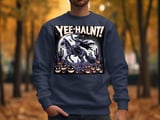 Yee Haunt Skeleton Cowboy T Shirts, Halloween Horse Rider Tee, Spooky Western TShirt, Pumpkin Patch Shirts, October Tee thumbnail 3
