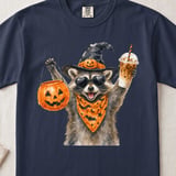 Witchy Iced Coffee Raccoon T-Shirt thumbnail 6