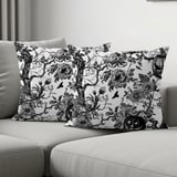 Gothic Toile Halloween Woven Blanket, Vintage Dark Academia Throw Pillow & Tapestry Blanket, Spooky Victorian Botanical Pumpkin Home Decor thumbnail 16