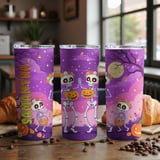 Personalized Halloween Tumbler, Dancing Skeletons, Custom Name Gift, Spooky Season, Trick or Treat thumbnail 5