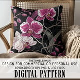 Orchid Tumbler Design, Digital Download, Floral Tumbler PNG, Watercolor Flower Backgrounds, Junk Journal Pages, Digital Scrapbooking Paper thumbnail 5