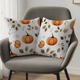Pumpkin Blanket, Pumpkin Pillow, Fall Decor, Autumn Leaves, Thanksgiving Decor, Watercolor Pumpkins, Seasonal Throw Blanket, Accent Pillow thumbnail 9