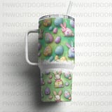 Easter Bunny Tumbler Wrap, 40oz Sublimation Design, Seamless Distressed Tapered, Digital Download, Easter Egg Pattern thumbnail 5
