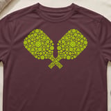 Pickleball Sport-Tek Performance Tee, Crossed Pickleball Paddle Mosaic Graphic, Athletic Court Apparel thumbnail 2