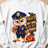 Officer Hoot the Owl Halloween Sweatshirt thumbnail 2