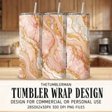 20 oz Pink Marble Tumbler Wrap Sublimation Design, Gold Veins Tumbler, Straight and Tapered, png, Digital Download, Tumbler Design thumbnail 1