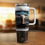 40oz Tumbler Sublimation Design, Classic Car GTO Distressed Seamless PNG, Tapered Wrap Digital Download + Coasters thumbnail 8