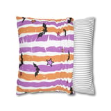 Halloween Bat Pillow Cover & Table Runner, Spooky Distressed Purple Orange Stripe Star Fall Decor, Whimsical Home Decor thumbnail 10