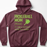 Pickleball Gildan Fleece Hoodie, Pickleball Mom (Noun) 1. Like a Normal Mom but Cooler, Court Pullover thumbnail 3