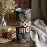 Personalized Halloween Tumbler, Spooky Night Design, Monster Tumbler, Dracula, Frankenstein, Werewolf, Mummy, Halloween Gift, Name Tumbler thumbnail 3