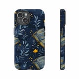Floral Book iPhone Case: Navy Botanical, Stylish Protective, Slim Profile thumbnail 2