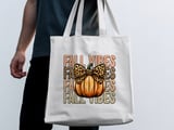 Fall Vibes Pumpkin Bow Tote Bag thumbnail 10