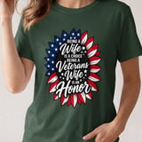 Being A Veteran's Wife Is An Honor Sunflower Flag T-Shirt thumbnail 3