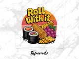 Roll With It Digital Product, Sushi Cheese Grapes Pretzels Graphic, Food Lover PNG, Positive Vibe Design, Snack Time Download thumbnail 10