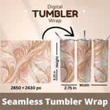20 oz Skinny Tumbler Wrap, Pink Marble Gold, Sublimation Design, Straight and Tapered Wrap png, Tumbler Digital Download, Glitter Swirl Art thumbnail 5