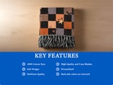 Spooky Skull Bat Stars Halloween Velveteen Blanket, Grunge Checkerboard Woven Throw, Alt Aesthetic Cozy Pillow thumbnail 19