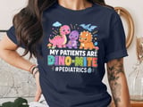 Pediatric Nurse Dinosaur T-Shirt: Cute Dino-Mite Patients, PEDS Nursing Appreciation thumbnail 4