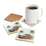 Grand Wagoneer Corkwood Coaster Set, The Waggy Beach Vibes, Car Lover Gift, Housewarming Gift, Drink Coasters, Beach Decor thumbnail 3