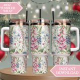 Whimsical Foxglove Digital Art Size Bundle Png thumbnail 8
