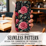 Pink Camellia Flower Tumbler Design, Digital Paper Pack, Watercolor Floral Backgrounds, Junk Journal, Scrapbooking, Printable PNG Digital thumbnail 6