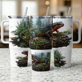 Realistic Red Bellied Newt 40oz Tumbler Wrap Digital Design, Amphibian Forest Sublimation, Naturecore Wildlife Animal Gift thumbnail 11
