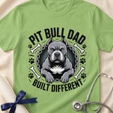 Pit Bull Dad Built Different Tee | Pit Bull Dad Shirt | Pittie Dad Gift | Dog Dad Apparel thumbnail 6