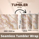20 oz Tumbler Wrap, Rose Gold Marble Sublimation Design, Skinny Tumbler, Straight and Tapered, Digital Download, Tumbler Design thumbnail 5