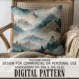 Digital Pattern Bundle, Watercolor Forest, Trees, Clouds Digital Download, Printable Digital Paper, Scrapbook Paper, Commercial Use, Digital thumbnail 5